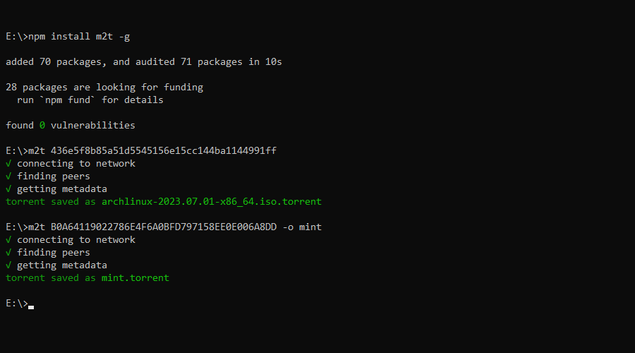 magnet2torrent project screenshot